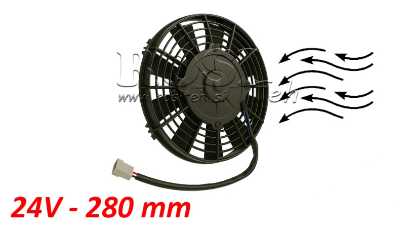 AXIAL LÜFTER - VENTILATOR 280 mm - ABLEITEND 24V