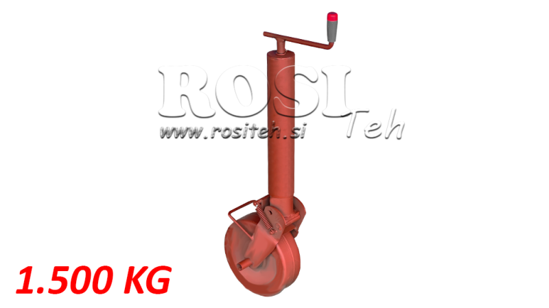 GEWINDESTÜTZBEIN 300mm - 1500kg MIT STÜTZRAD