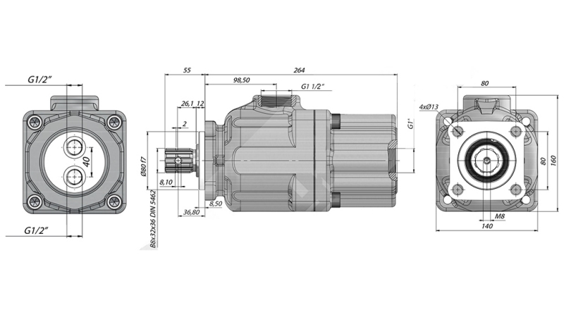 HYDRAULISCHE KOLBENPUMPE TANDEM 50+50cc