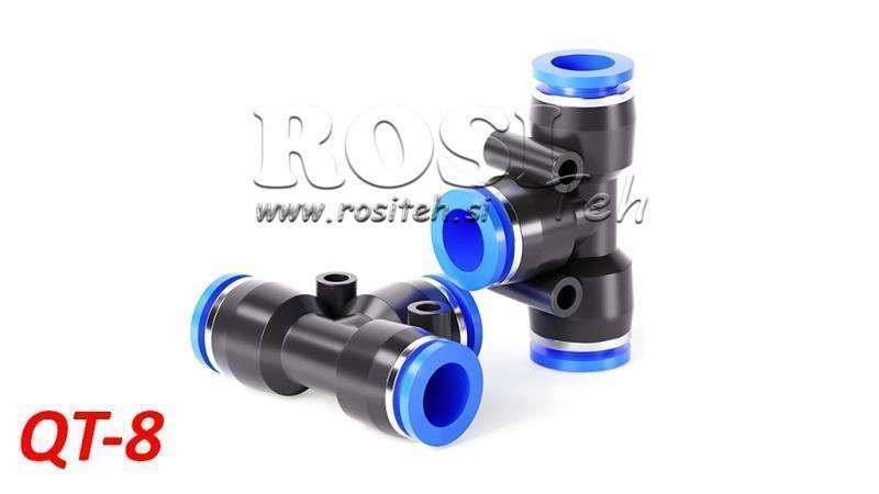 PNEUMATISCHER STECKER T VERBINDUNG TPA OHNE GEWINDE QT-8