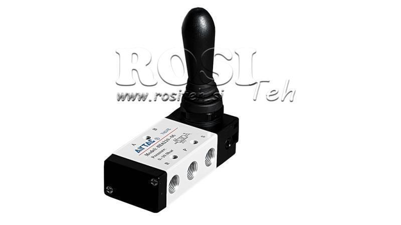 PNEUMATISCHES HANDVENTIL 5/3 3/8 PRT-1053-ARV RÜCKGABE MIT FEDER