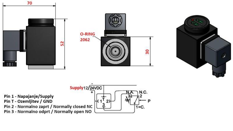 ELEKTRONSKO TLAČNO STIKALO X55 0-200 BAR (MAX.500BAR)