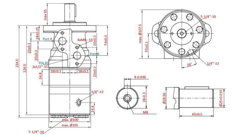 HYDROMOTOR B/MR 200 - MIT BREMSE