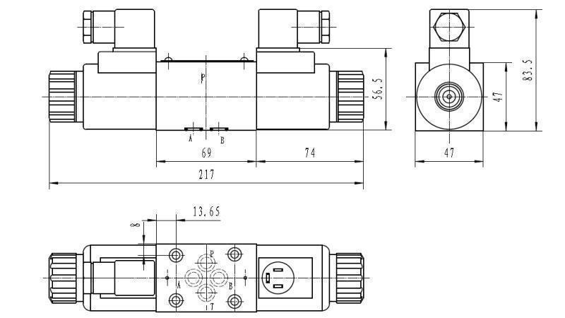 HYDRAULIK ELEKTROMAGNETVENTIL CETOP 3 12/24/230V N3_Abmessungen