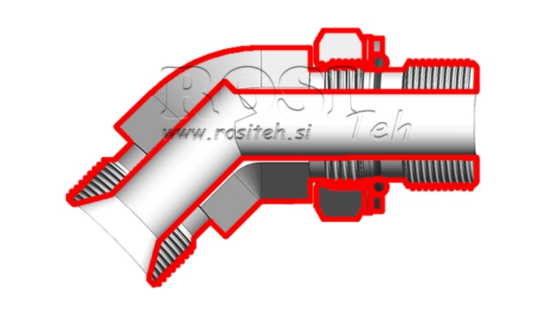 KNIE 45°MÄNNLICH-MÄNNLICH - ANPASSEND 3/4-3/4