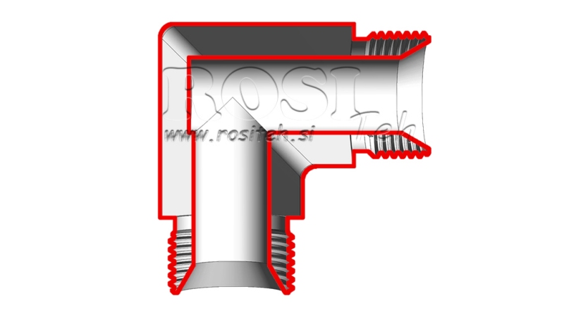 HYDRAULIK KNIE 90°BSP KURZ MÄNNLICH-MÄNNLICH 3/4