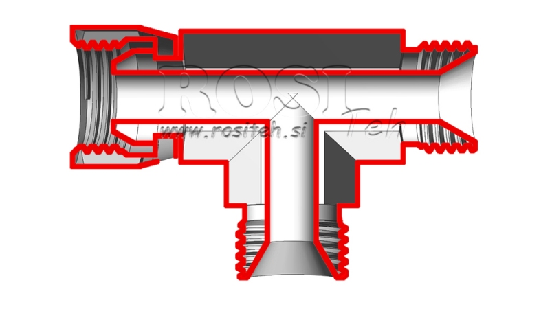 T-STÜCK MIT SEITLICHDREHENDE MUTTER 1/2