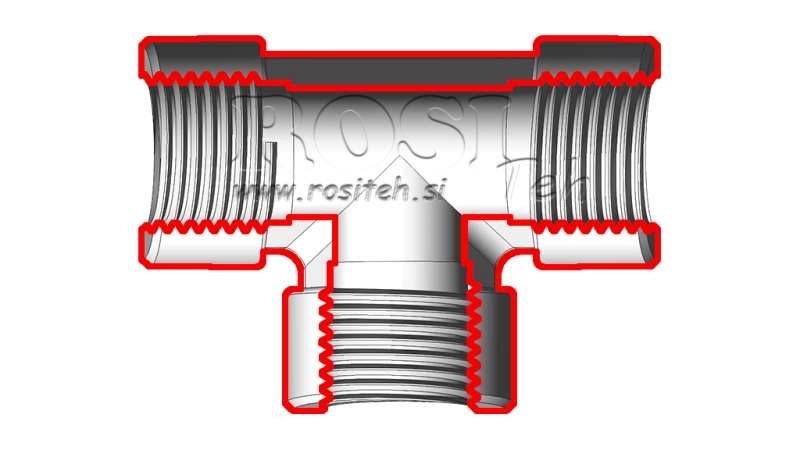 HYDRAULIK T-ANSCHLUSS BSP WEIBLICH-WEIBLICH 3/4