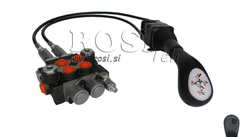 JOYSTICK 1x TASTE MIT RIEGEL 1.5 m UND HYDRAULIKVENTIL 2xP40 l.