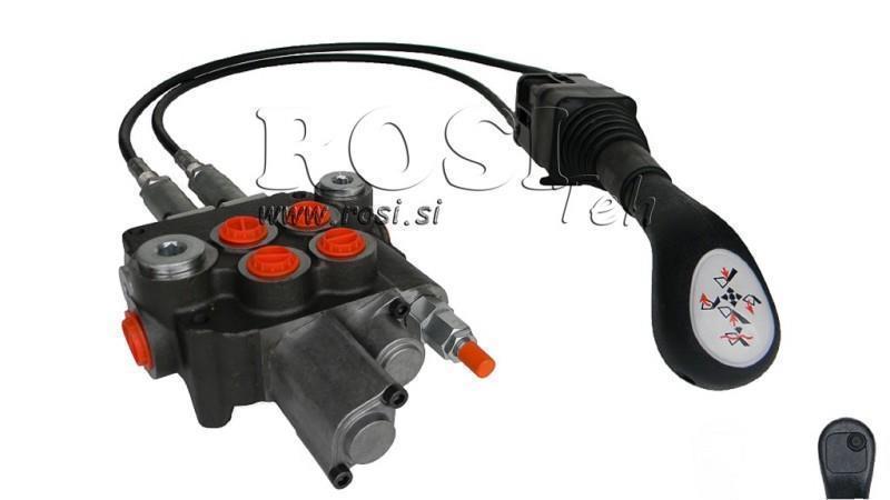 JOYSTICK 1x TASTE MIT KABEL 1 m UND HYDRAULIKVENTIL 2xP80 Liter. SCHWIMMENDE